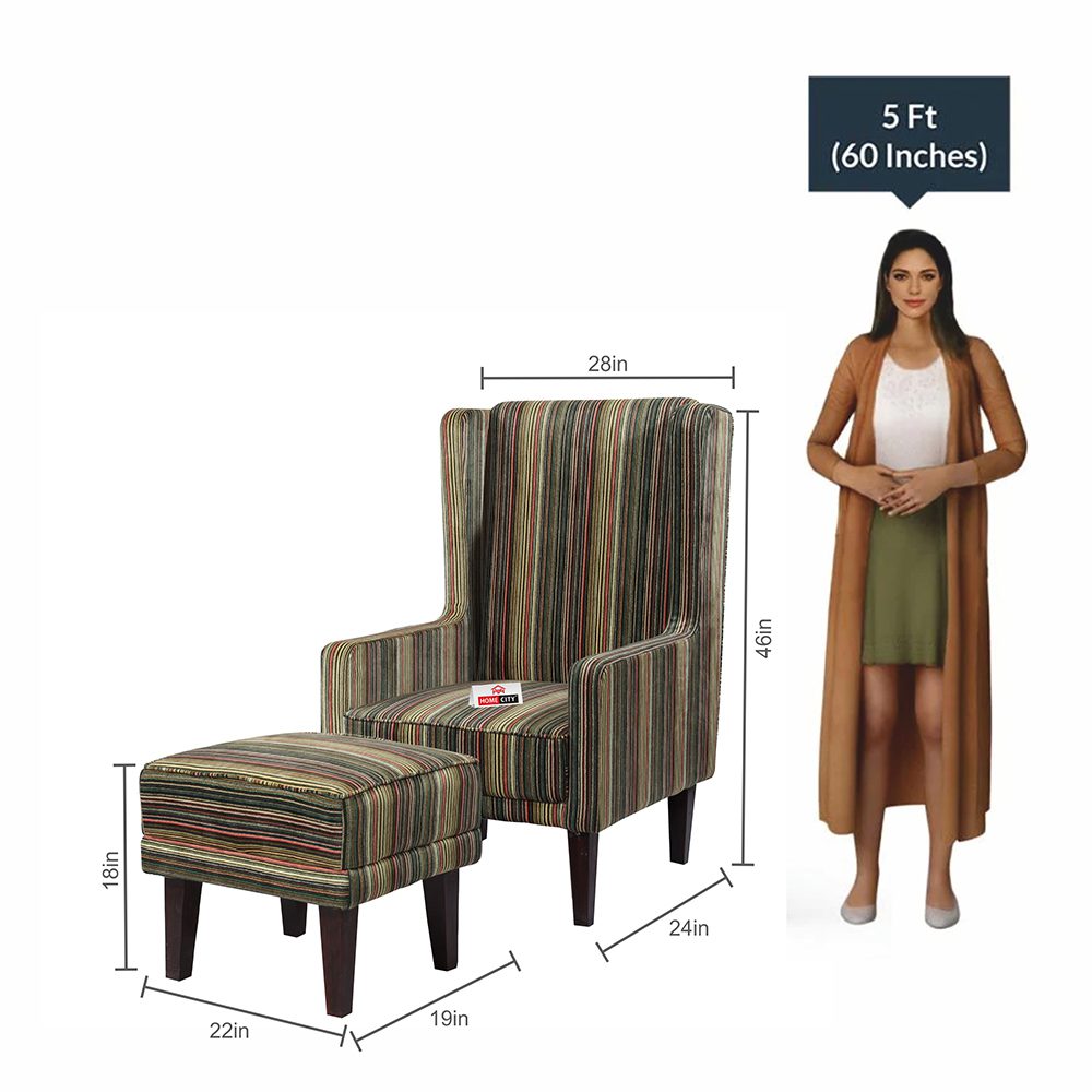 Hamilton Wing Chair with Stool
