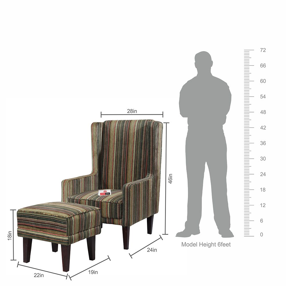 Hamilton Wing Chair with Stool