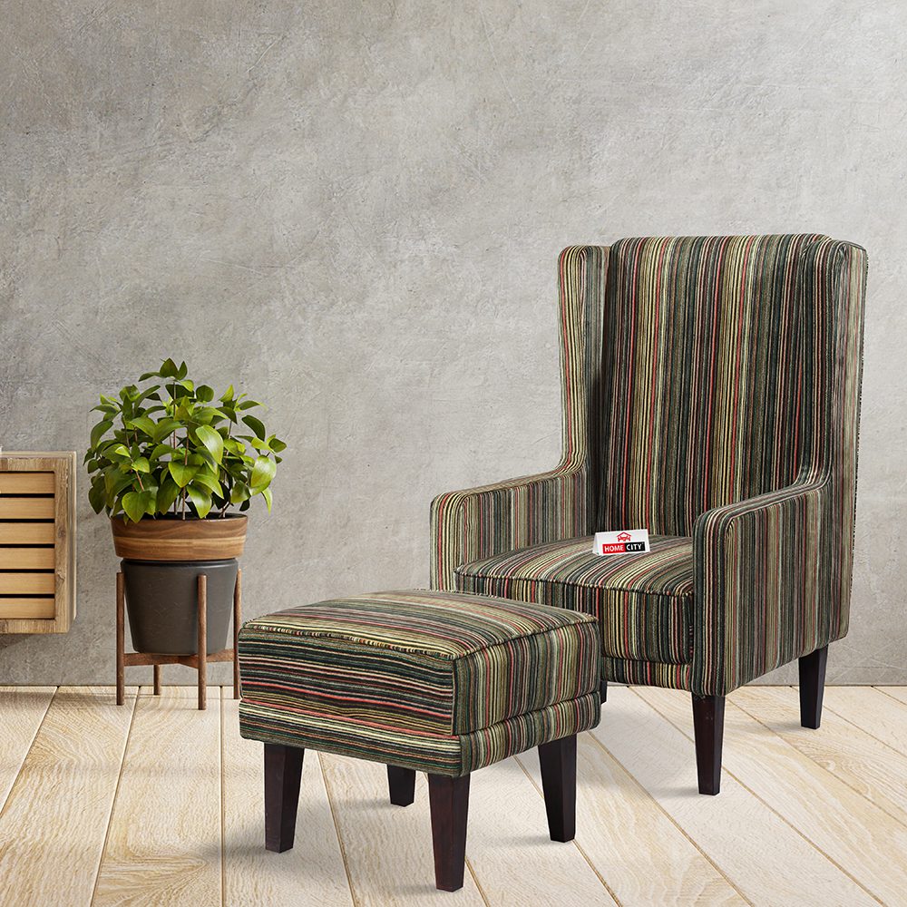 Hamilton Wing Chair with Stool